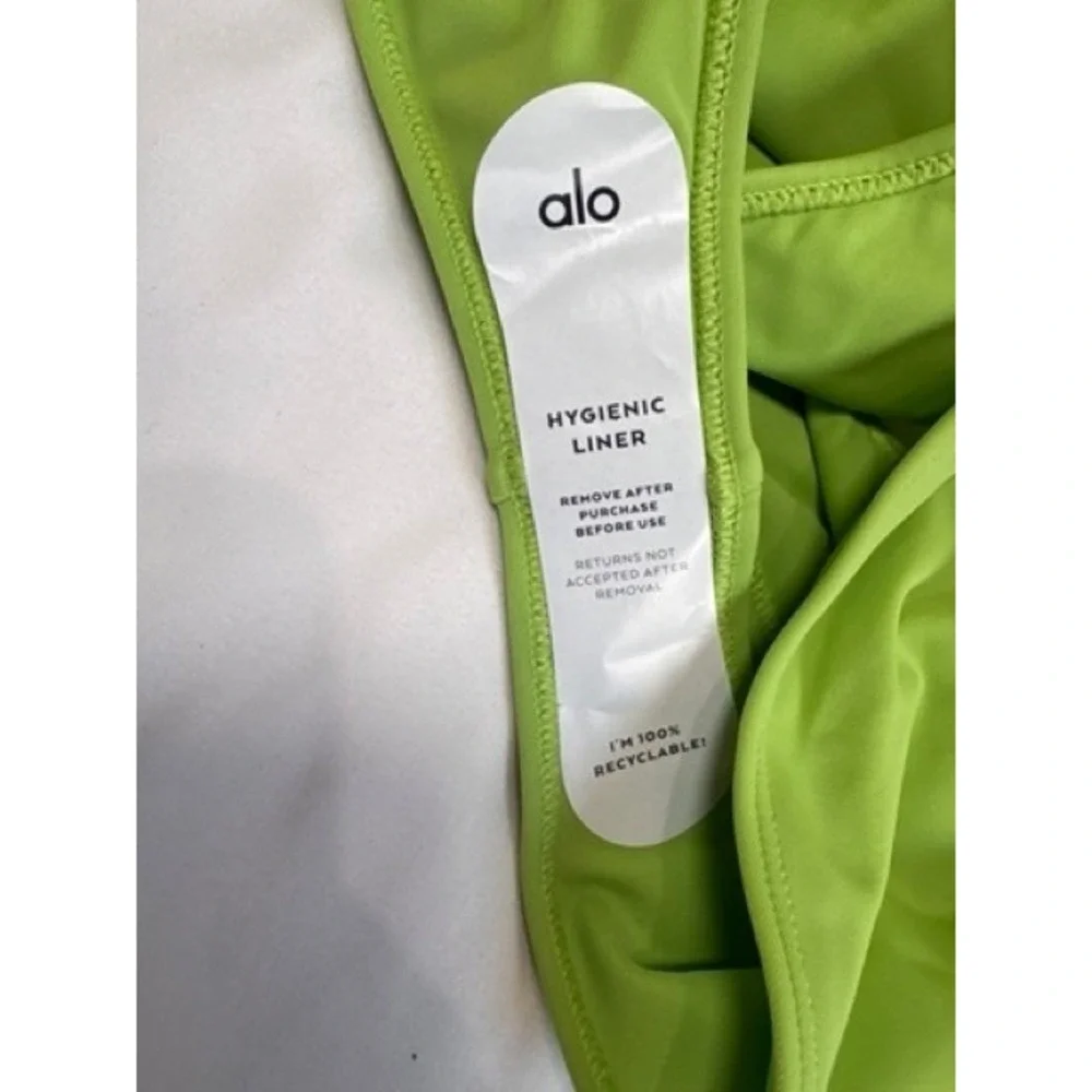 Alo Yoga Body NEW Apple Green Wave Cut out One-Piece Swimsuit XXS One Shoulder